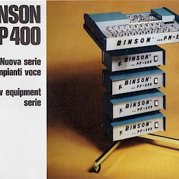 Binson P400, PM10, PF100 folded brochure 4 pages - Italian, English, French, German 24,5x17cm - 29 euro!