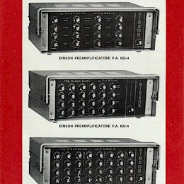 Binson Preamplificatore PA602-4, PA602-6, PA602-8 folded brochure 4 pages - Italian, English, French, German 24,5x17cm - 29 euro!