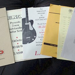 Vintage 1968 Eko guitar & bass catalogs - brochure - flyer - signed letter 1