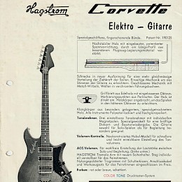 1960s Hagstrom Corvette Impala guitar doubled side product flyer German 1