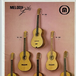 1985 Melody full line guitar bass folded brochure 1