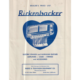 1956 Rickenbacker guitars dealer pricelist, made in USA