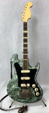 Migma green perloid guitar 1970s made in DDR Germany