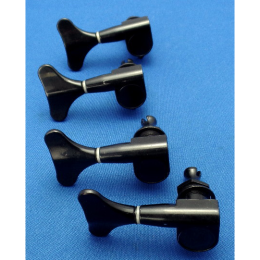 4 Inline lefty bass guitar tuners black 1980s 2