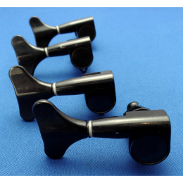 4 Inline lefty bass guitar tuners black 1980s 3