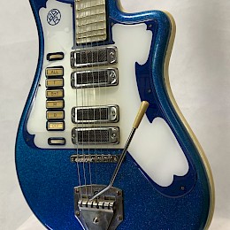 Alvaro Bartolini blue sparkle V4 guitar 1960s made in Italy 3